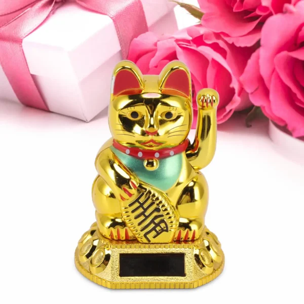 Solar Powered Waving Lucky Cat Ornament