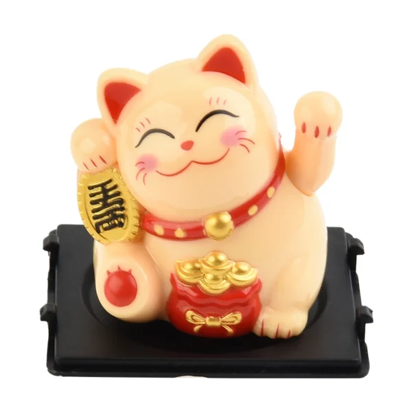 Solar Powered Lucky Cat Dashboard Decoration